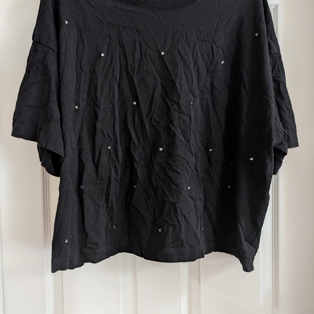 Old Navy Black Short Sleeve Tee with Silver Accents